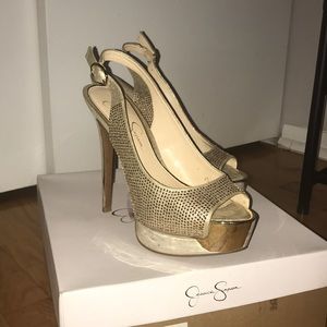 Jessica Simpson Peep Toe Slimgback Pumps